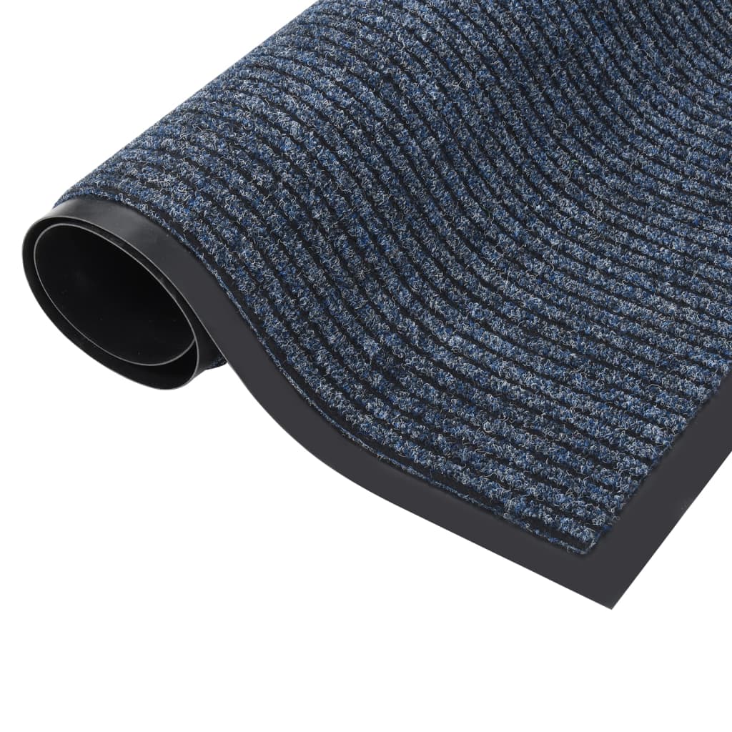 Vidaxl Doormat 60x80 cm stribet blå