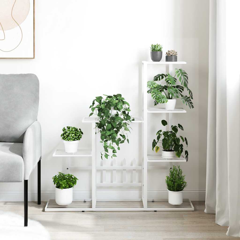 Vidaxl Flower Standard 94.5x25x88 cm metal hvid