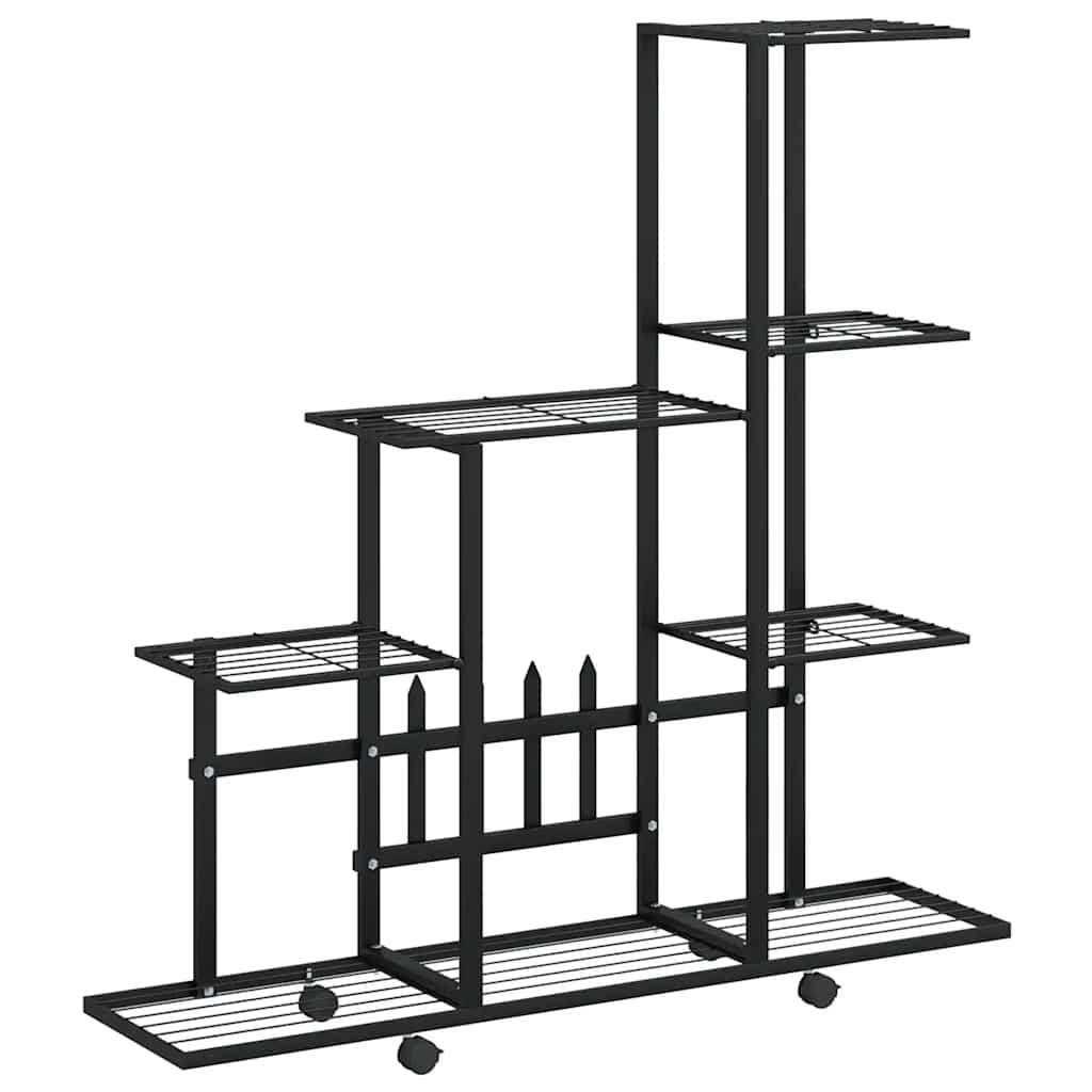 Vidaxl Flower Stand med hjul 94,5x25x92,5 cm metal sort