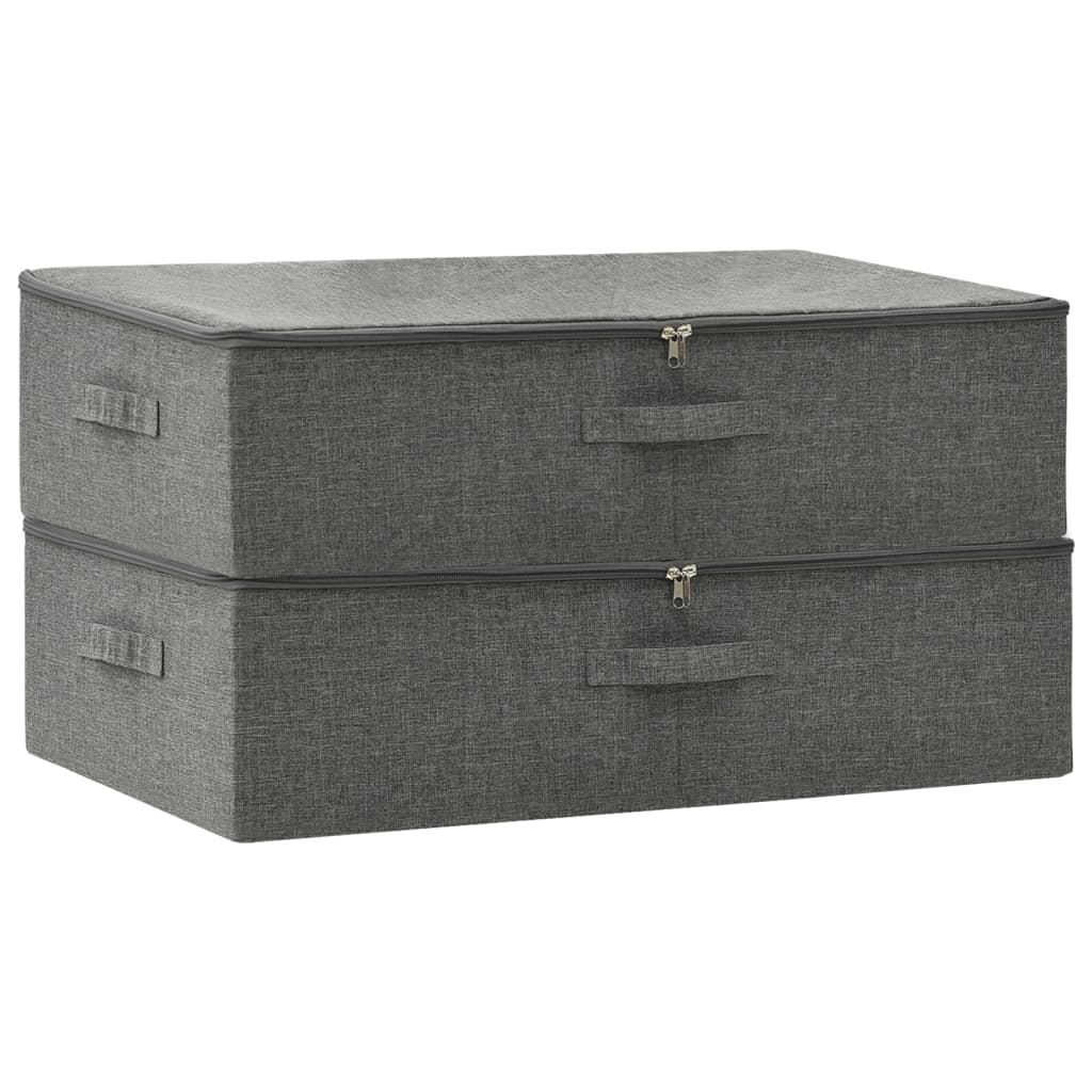 Vidaxl opbevaringsbokse 2 St 70x40x18 cm stof Anthracite -farvet