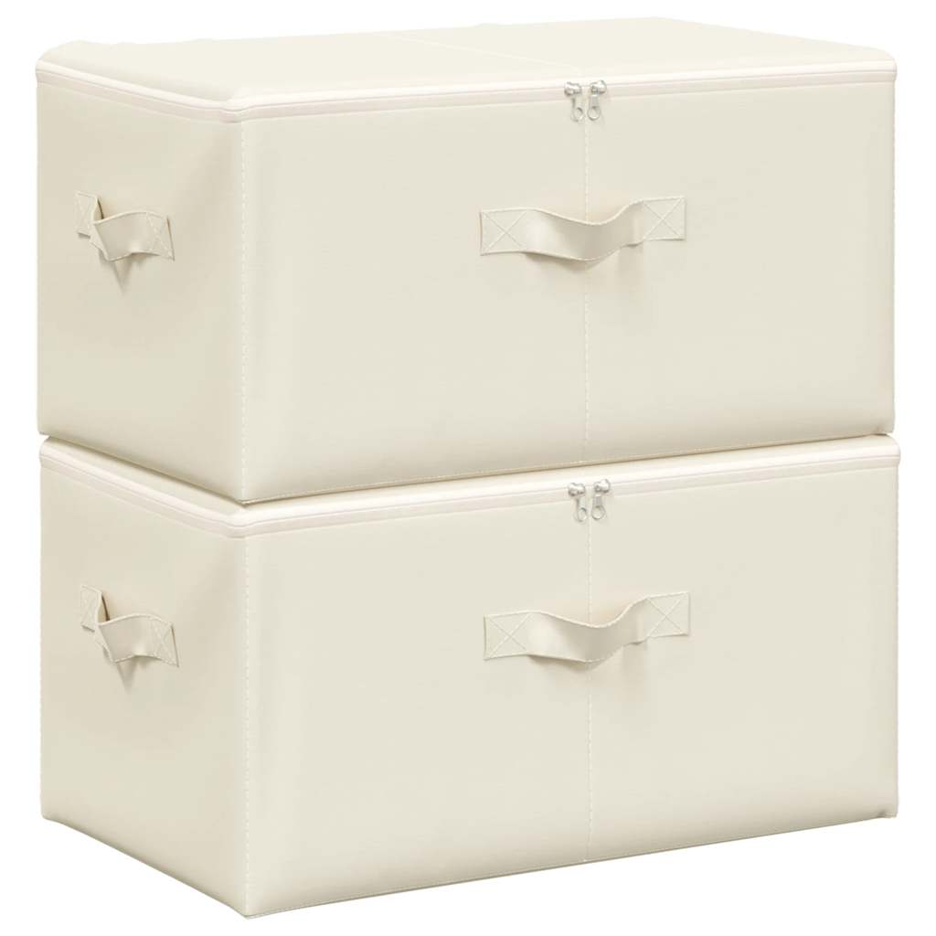 Vidaxl opbevaringsbokse 2 stk 43x34x23 cm stofcreme -farvet