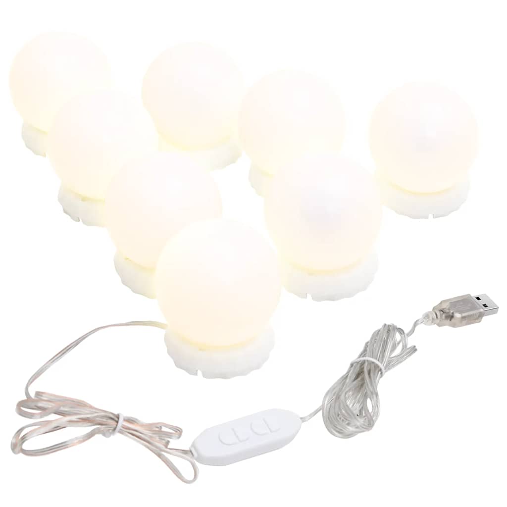 Vidaxl spejlbelysning med 8 LED -lamper Varm hvid og kold hvid