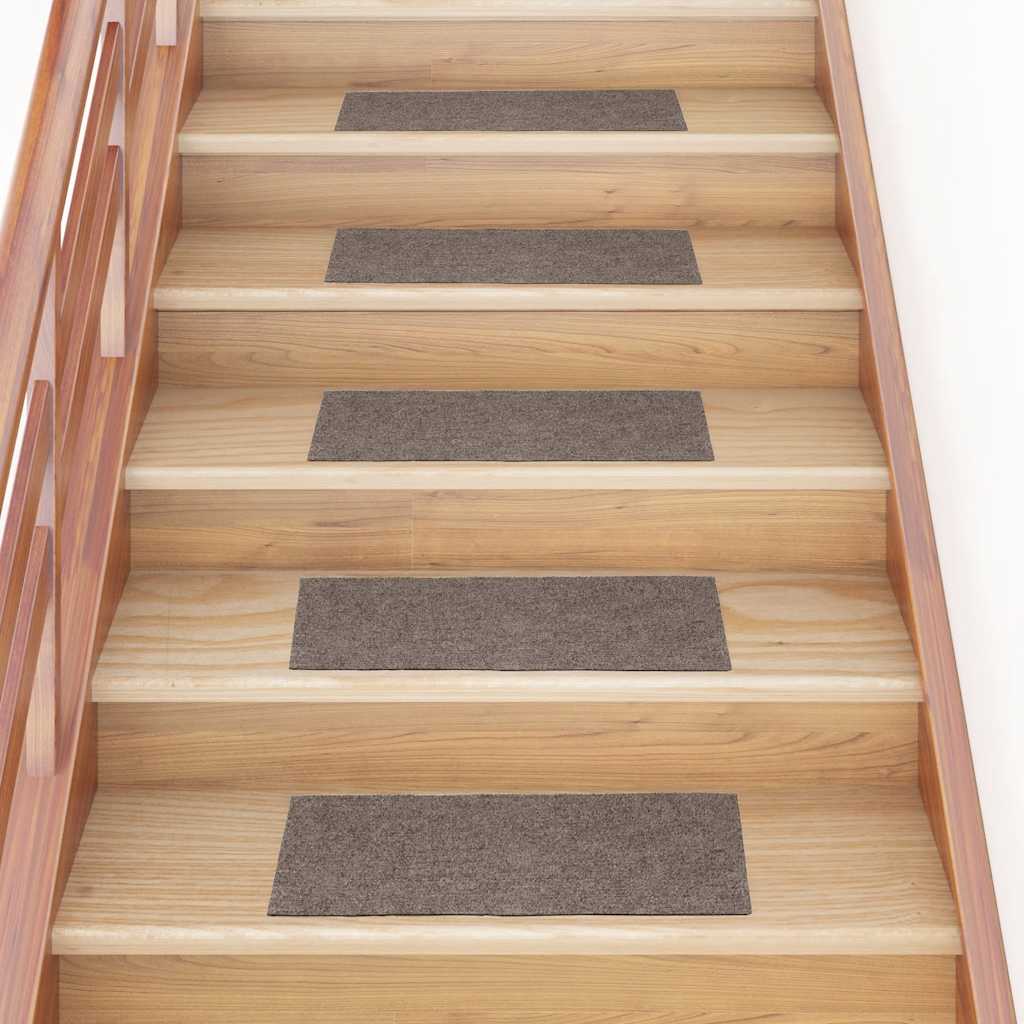 Vidaxl Stair Mats Self -fast 15 stykker 60x25 cm beige rektangulær