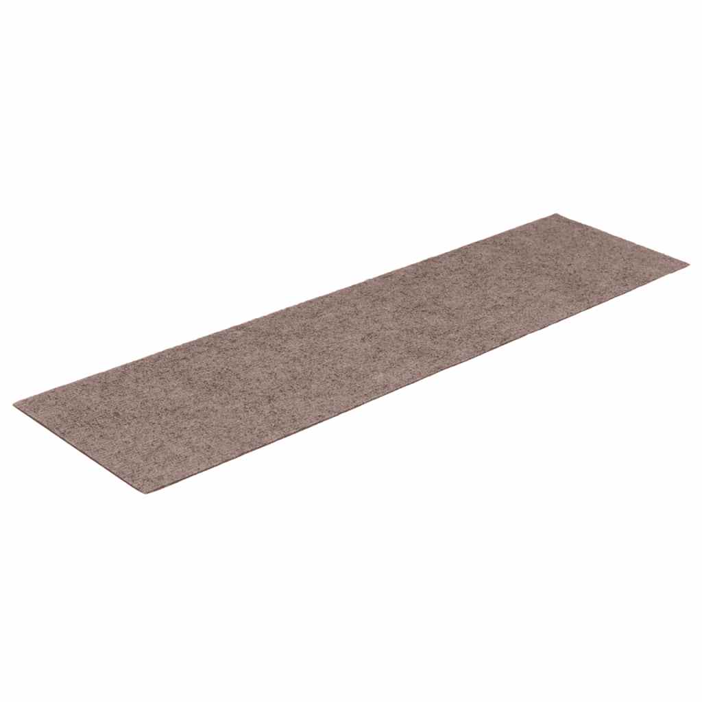 Vidaxl Stair Mats Self -fast 15 stykker 76x20 cm lysebrun rektangulær