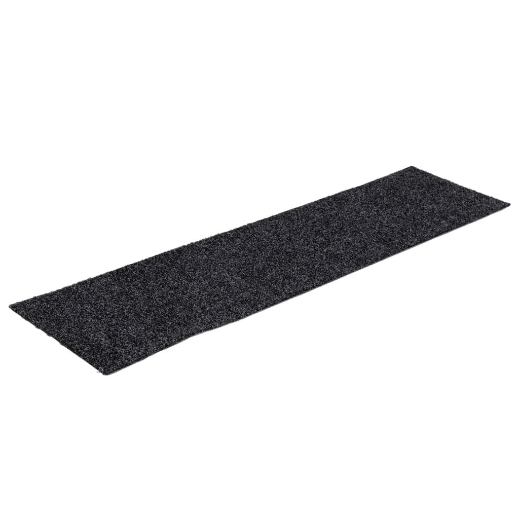 Vidaxl Stair Mats Self -fast 15 stykker 76x20 cm grå rektangulær