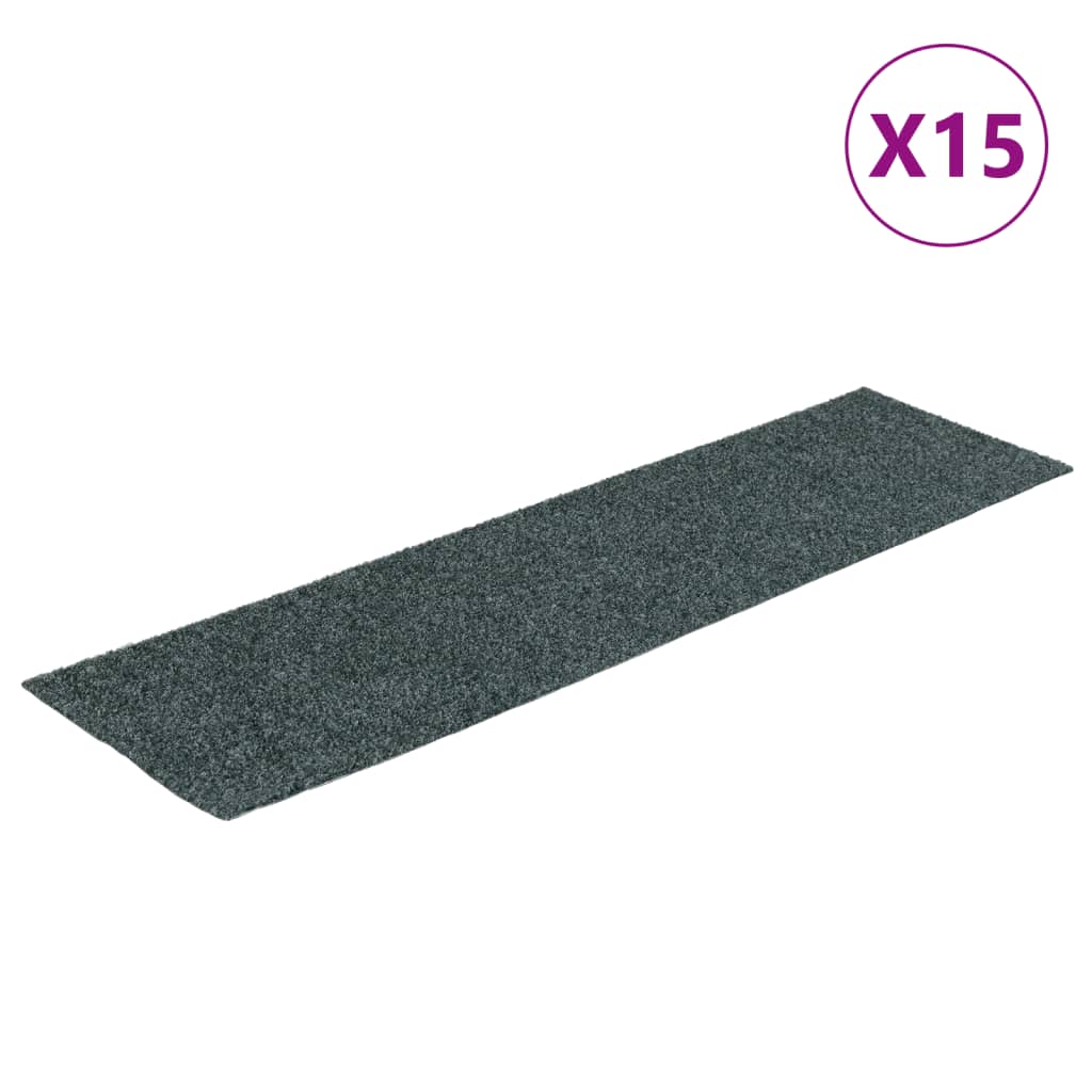 Vidaxl Stair Mats Self -fast 15 stykker 76x20 cm grøn rektangulær