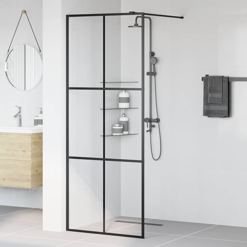 Vidaxx brusekabine 80x195 cm ESG glas transparent og sort