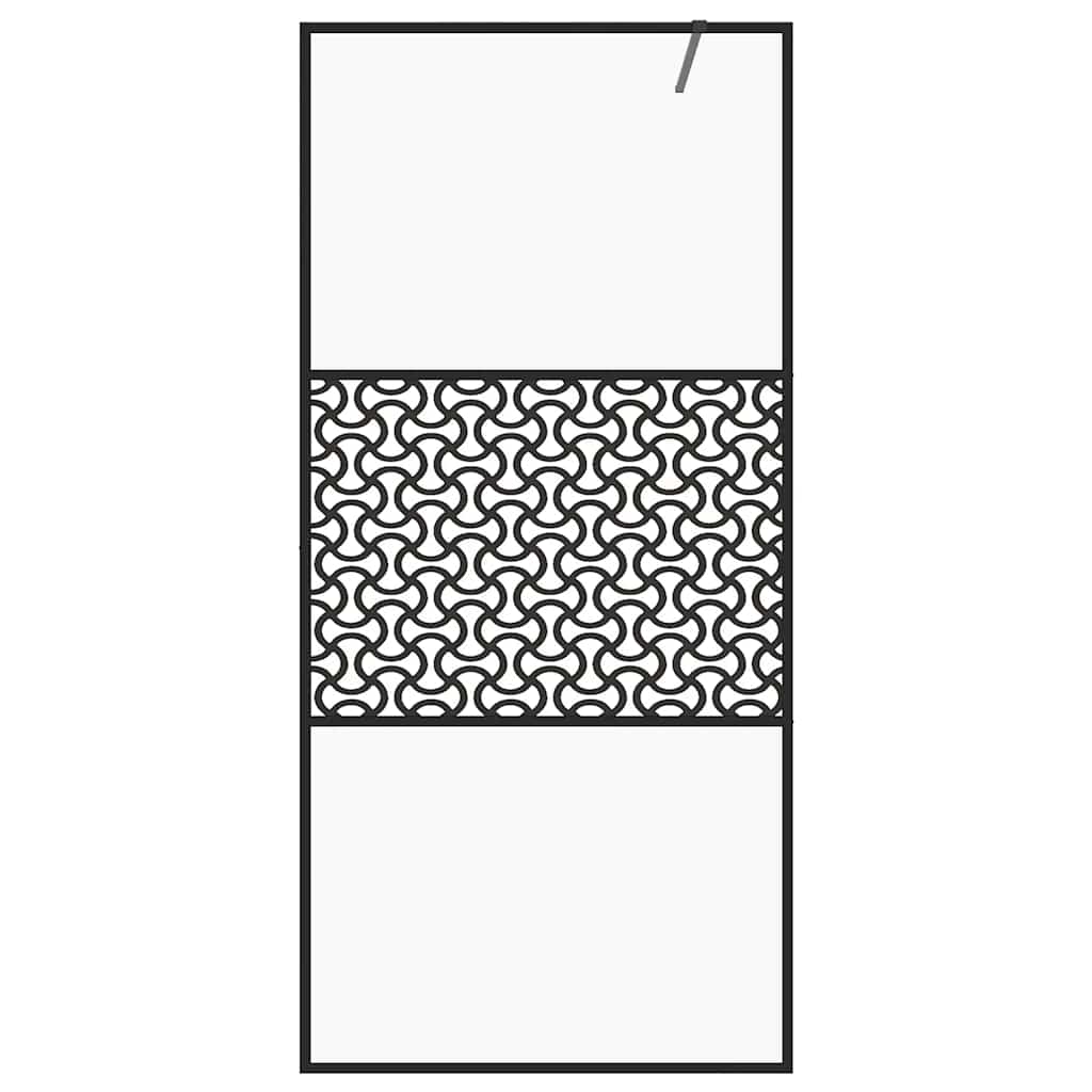 Vidaxl walk-in brusevæg 80x195 cm ESG-Glas Transparent og sort