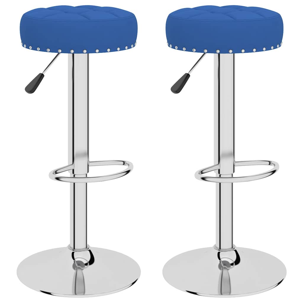 Vidaxl barkrukken 2 st stof blauw
