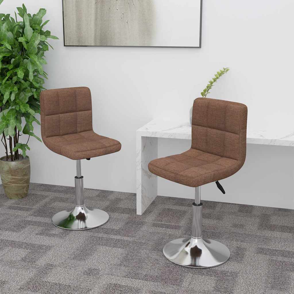 Vidaxl eetkamerstoelen draaibaar 2 st stof bruin