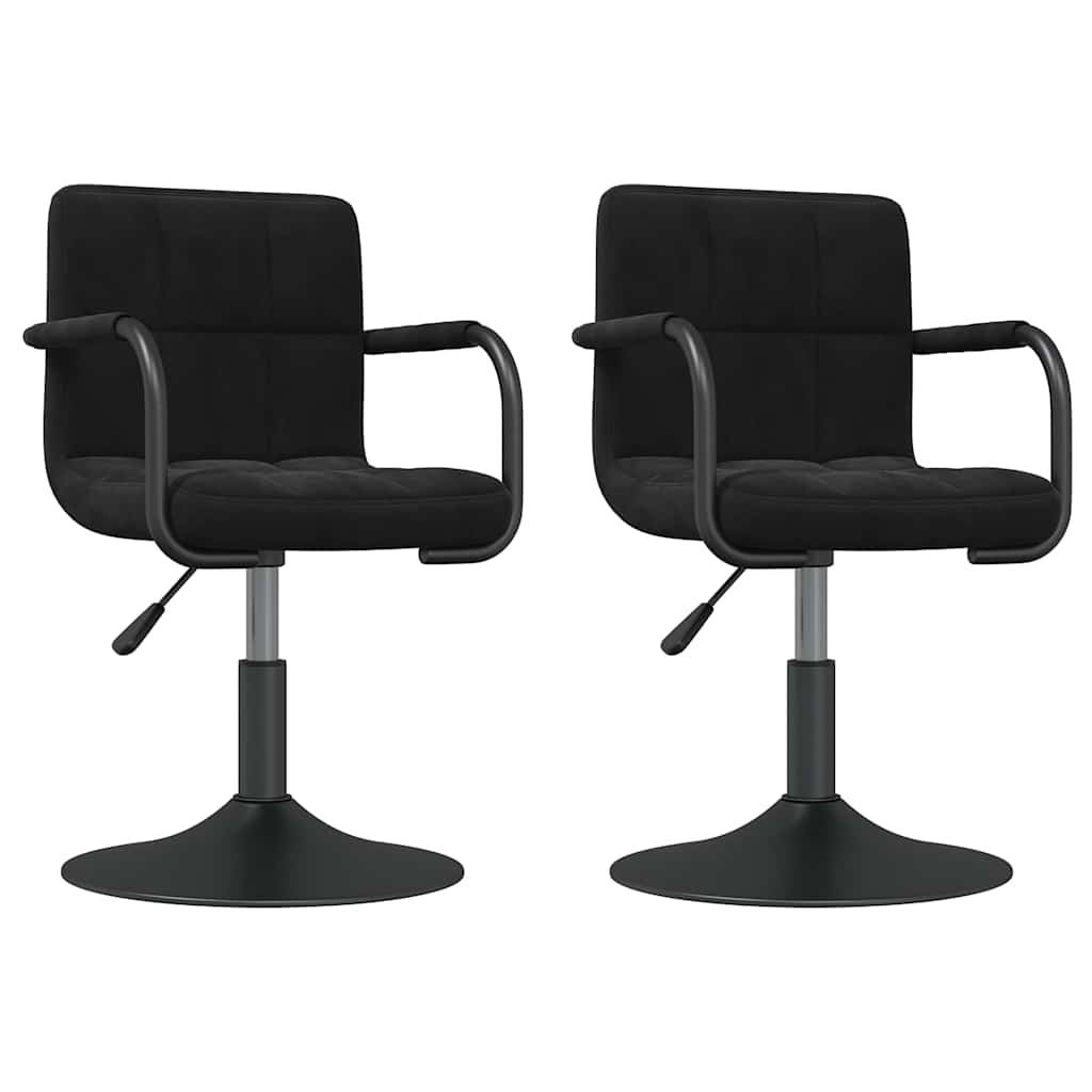 Vidaxl eetkamerstoelen draaibaar 2 st fluweel zwart