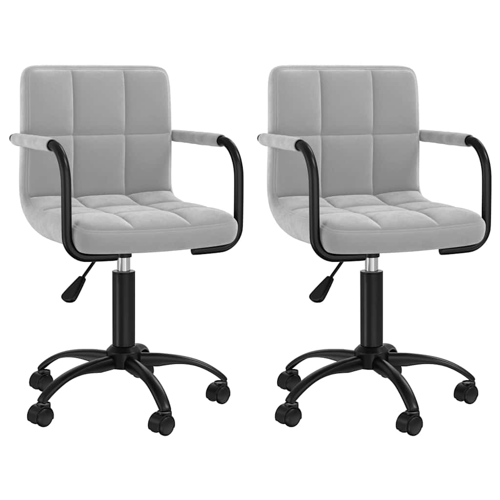 Vidaxl eetkamerstoelen draaibaar 2 st fluweel lichtgrijs
