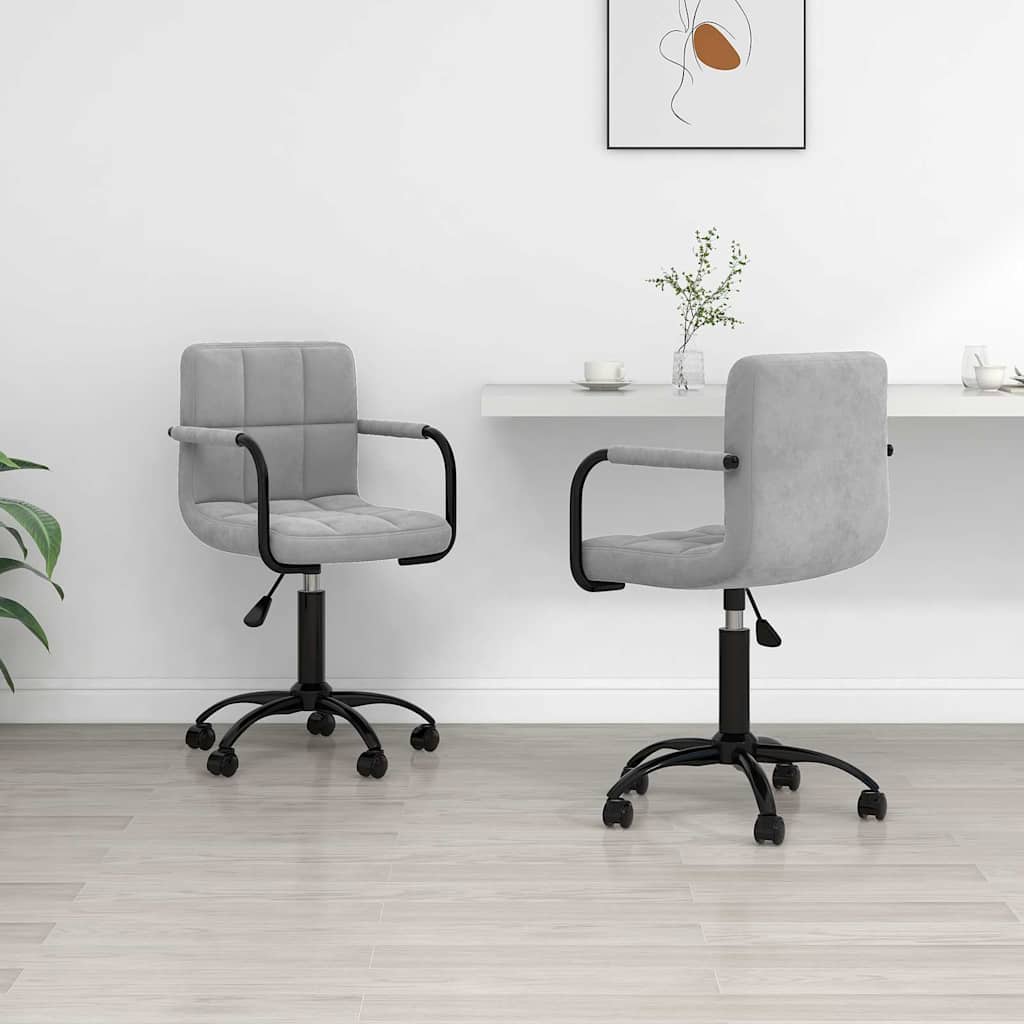 Vidaxl eetkamerstoelen draaibaar 2 st fluweel lichtgrijs
