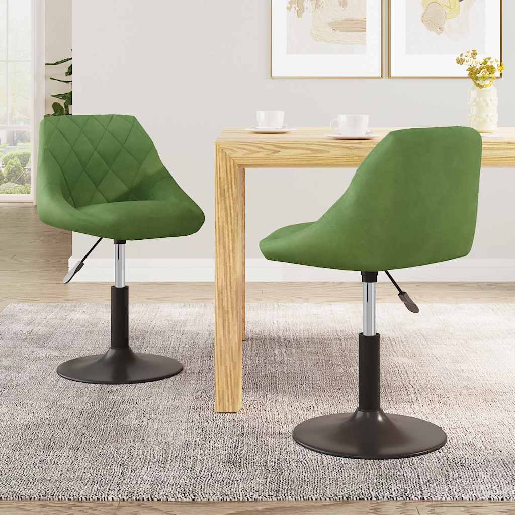 Vidaxl eetkamerstoelen draaibaar 2 st fluweel lichtgroen