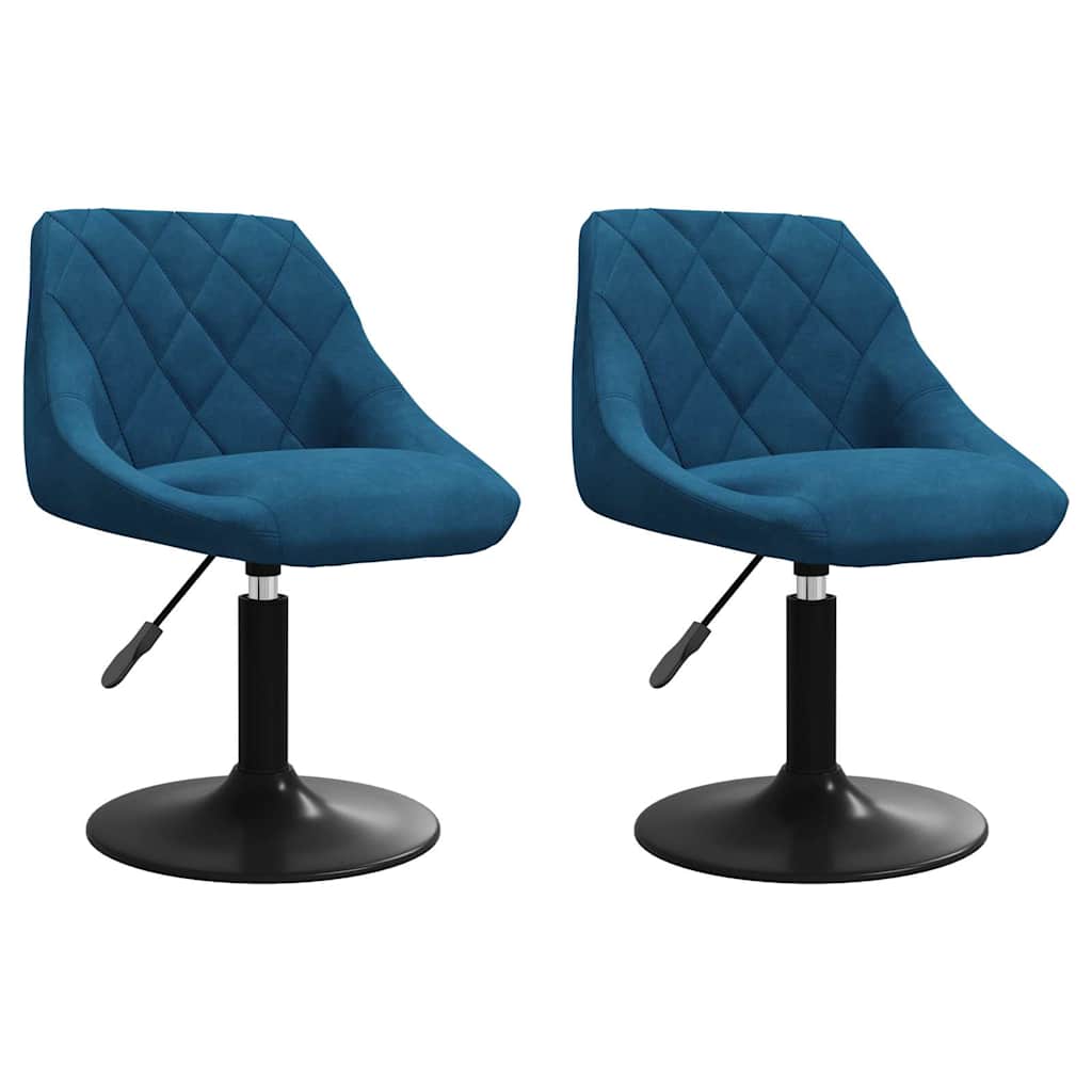 Vidaxl eetkamerstoelen draaibaar 2 st fluweel blauw
