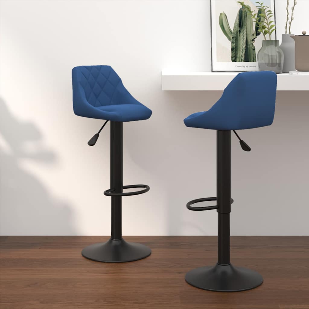 Vidaxl barkrukken 2 st fluweel blauw