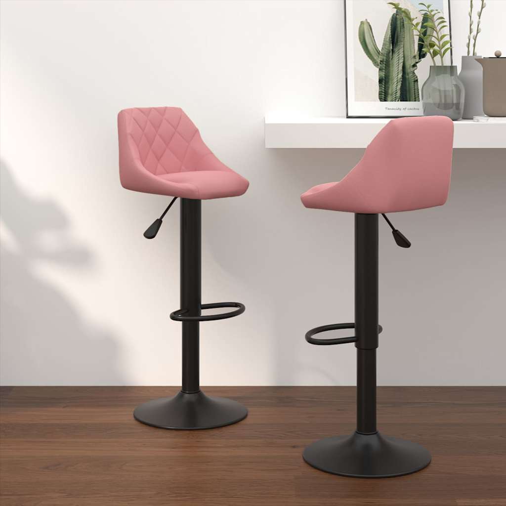Vidaxl barkrukken 2 st fluweel roze