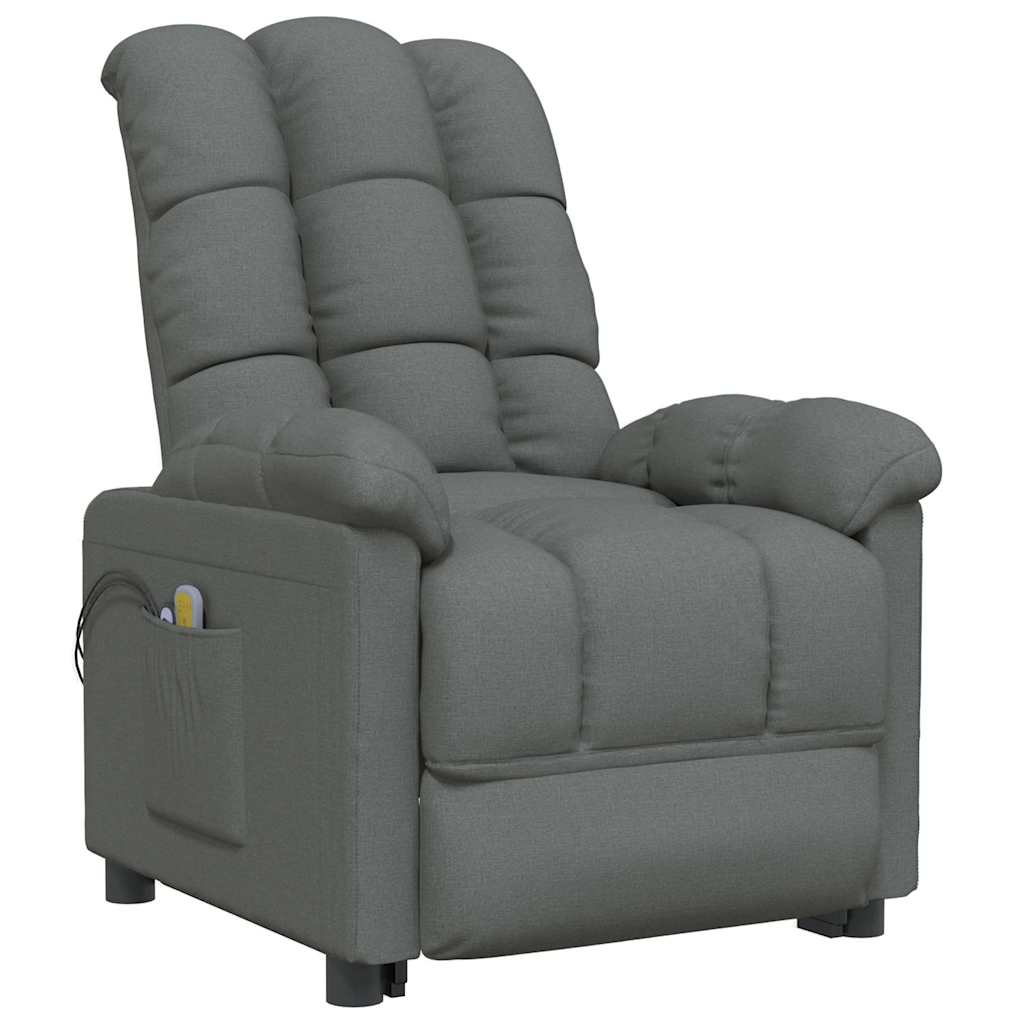 Vidaxl massagestoel elektrisch stof donkergrijs