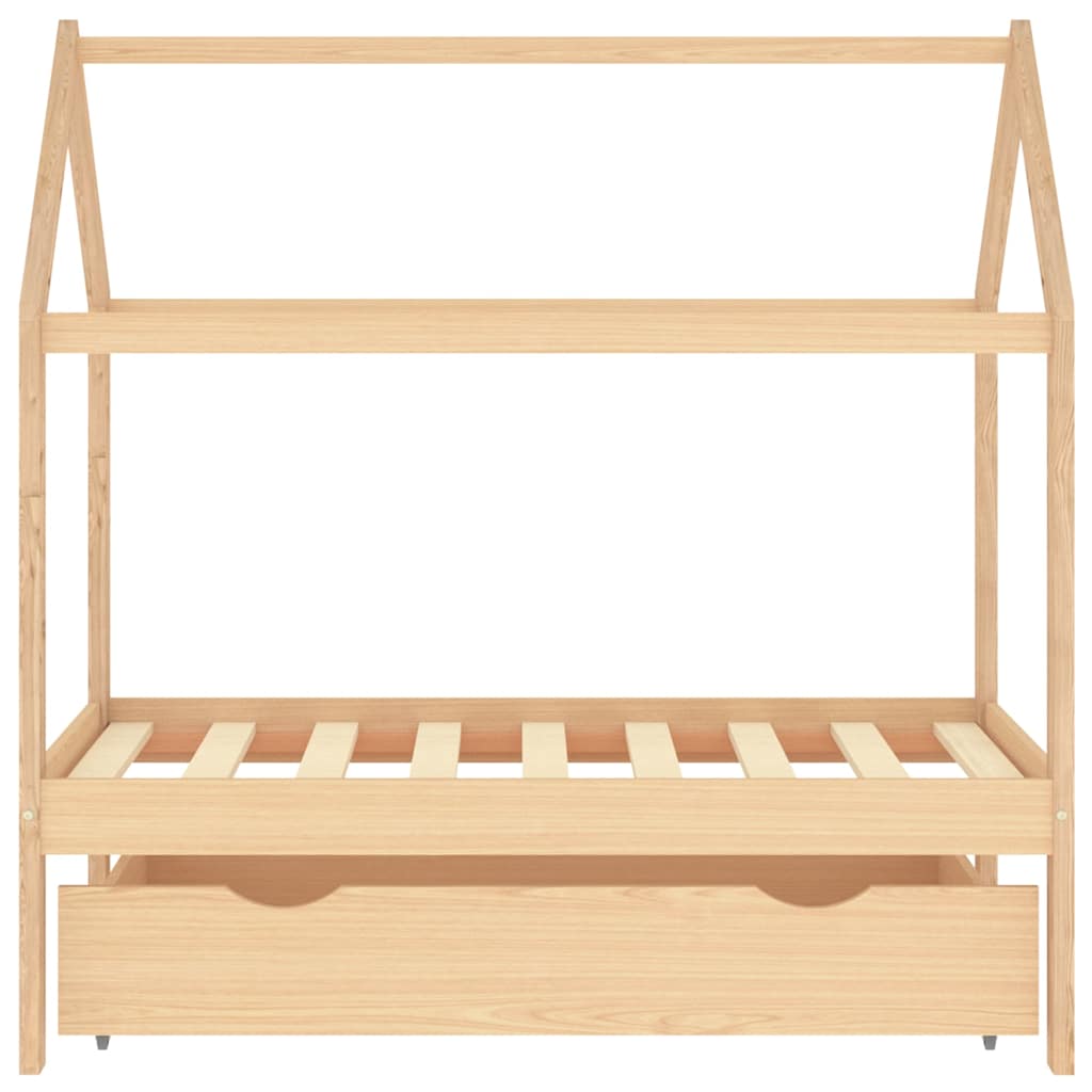 Vidaxl kinderbedframe met lade massief grenenhout 70x140 cm
