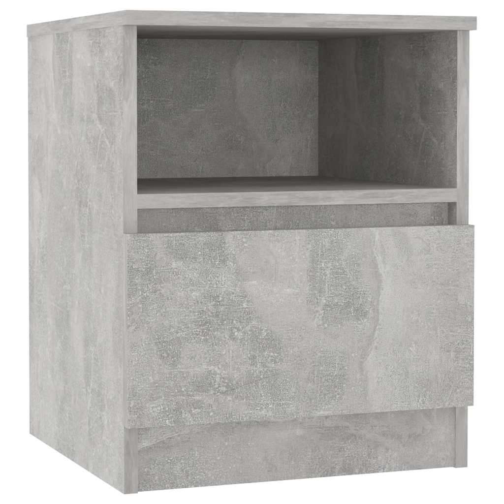 Vidaxl nachtkastje 40x40x50 cm bewerkt hout betongrijs