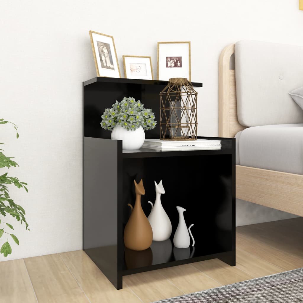 Vidaxl nachtkastje 40x35x60 cm bewerkt hout zwart