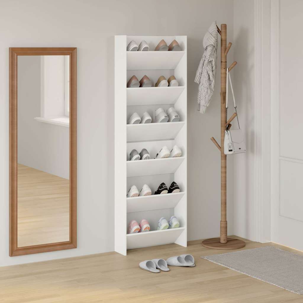 Vidaxl wandschoenenkasten 2 st 60x18x90 cm spaanplaat wit
