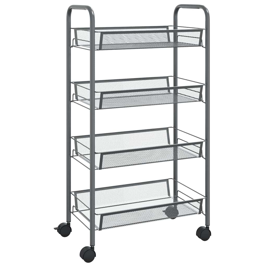 Vidaxl keukentrolley 4-laags 46x26x85 cm ijzer grijs