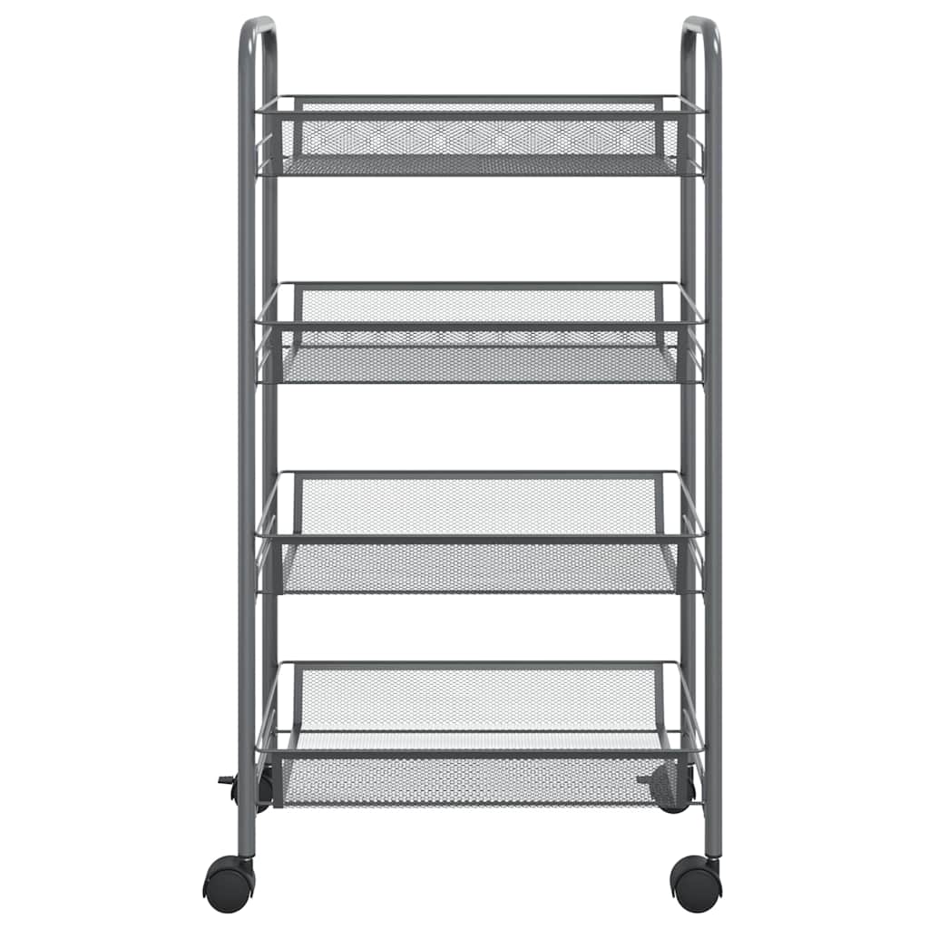 Vidaxl keukentrolley 4-laags 46x26x85 cm ijzer grijs