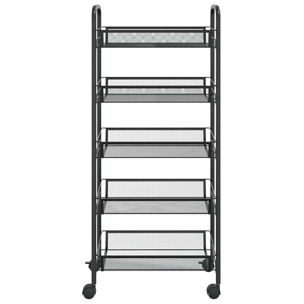 Vidaxl keukentrolley 5-laags 46x26x105 cm ijzer zwart