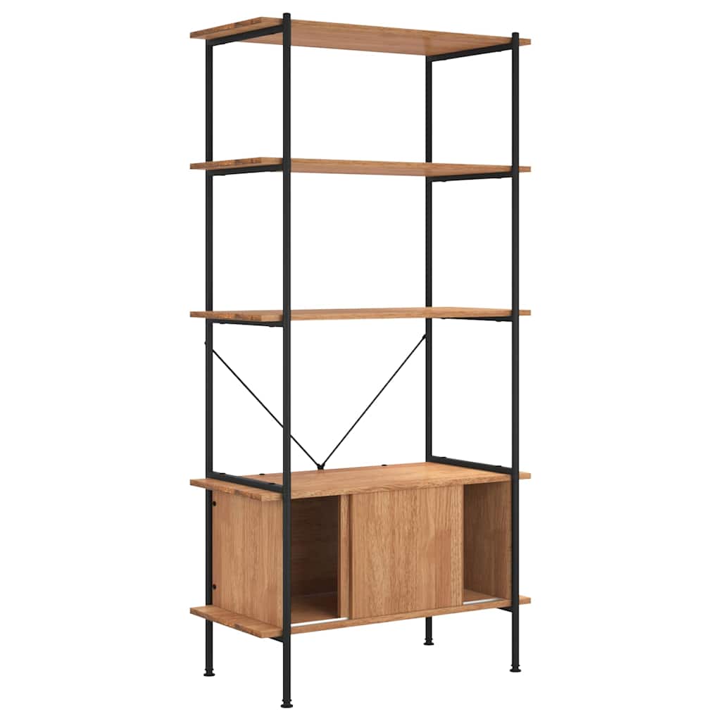 Vidaxl opbergrek 5-laags met kast 80x40x163 cm staal en bewerkt hout
