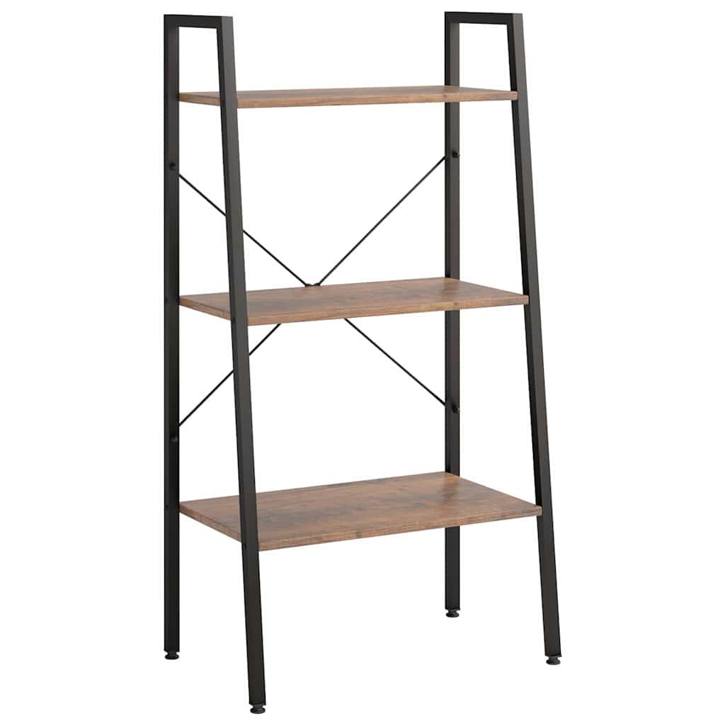 Vidaxl opbergmeubel met 3 lagen 56x35x108 cm donkerbruin en zwart