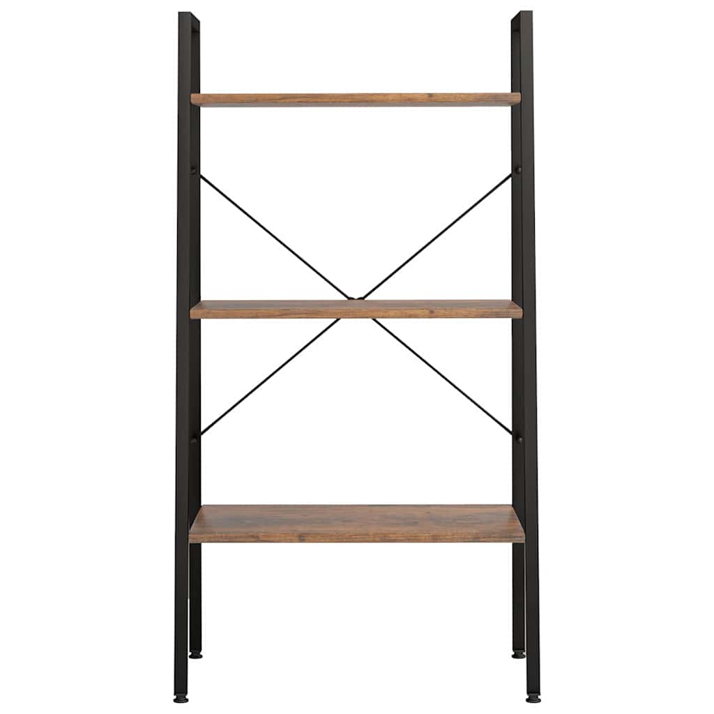 Vidaxl opbergmeubel met 3 lagen 56x35x108 cm donkerbruin en zwart