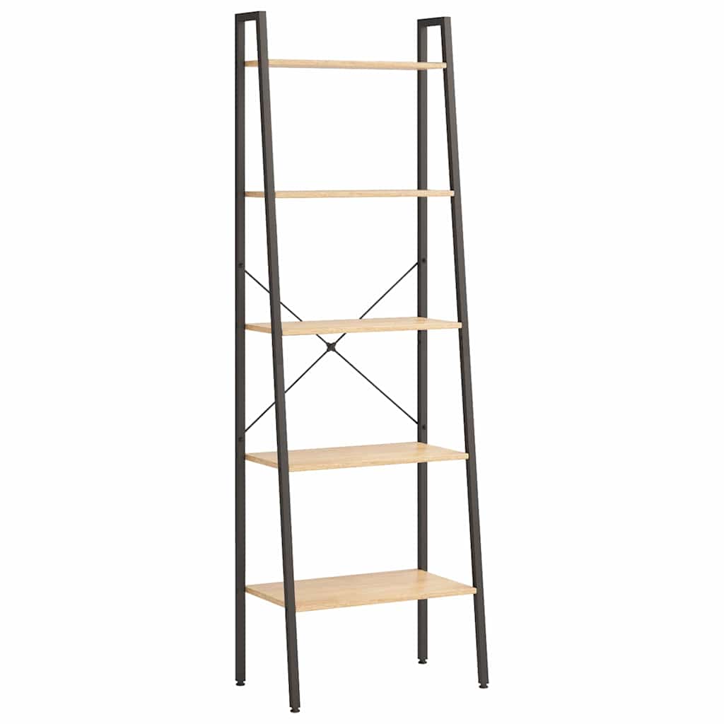 Vidaxl opbergmeubel met 5 lagen 56x35x174 cm lichtbruin en zwart