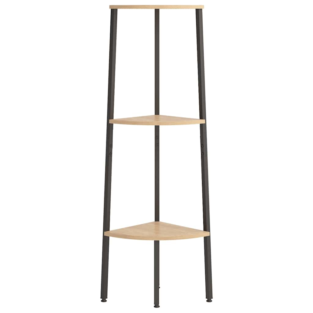 Vidaxl hoekkastje met 3 schappen 45,5x31,5x120 cm lichtbruin en zwart