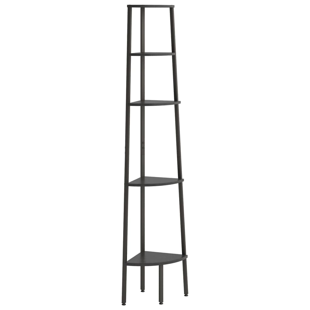 Vidaxl hoekkastje met 5 schappen 45,5x31,5x180 cm zwart