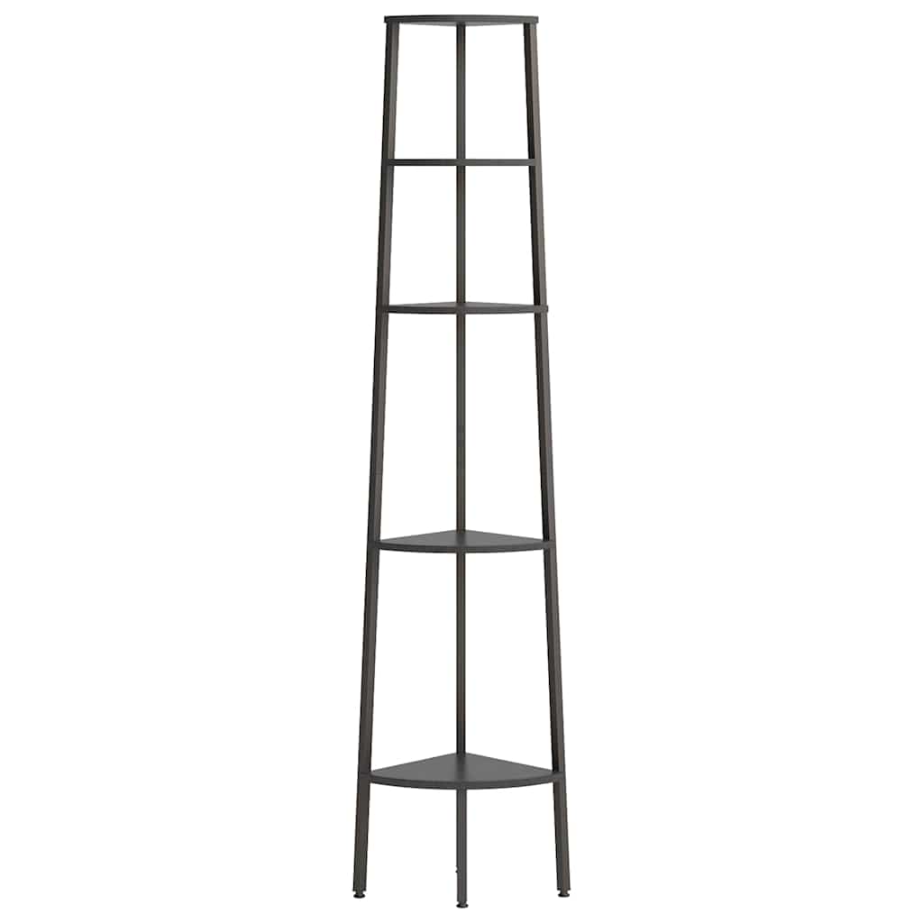 Vidaxl hoekkastje met 5 schappen 45,5x31,5x180 cm zwart