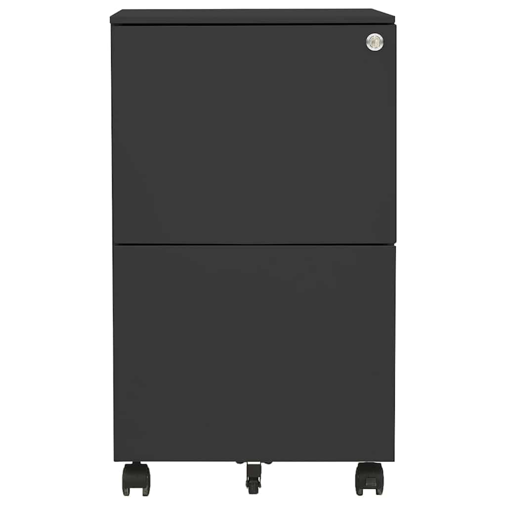 Vidaxl ladeblok verrijdbaar 39x45x67 cm staal antracietkleurig