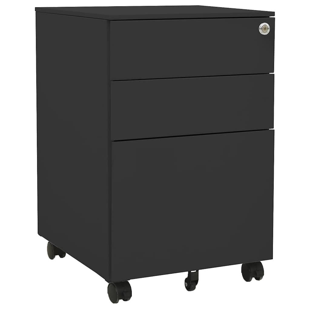 Vidaxl ladeblok verrijdbaar 39x45x60 cm staal antracietkleurig