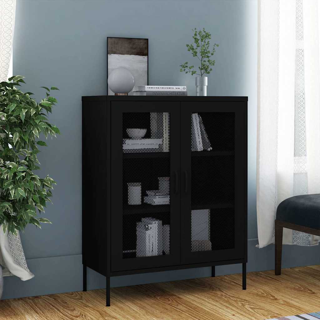Vidaxl opbergkast 80x35x101,5 cm staal zwart