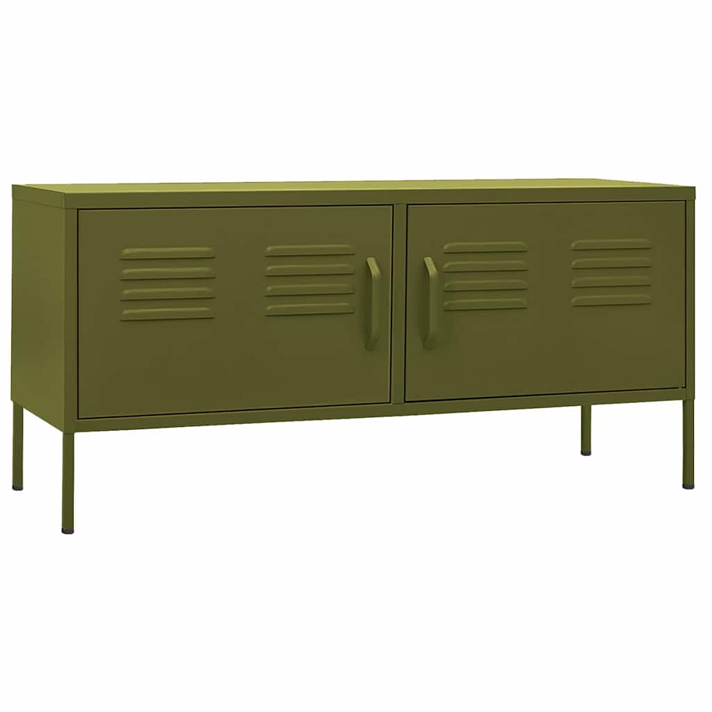 Vidaxl tv-meubel 105x35x50 cm staal olijfgroen