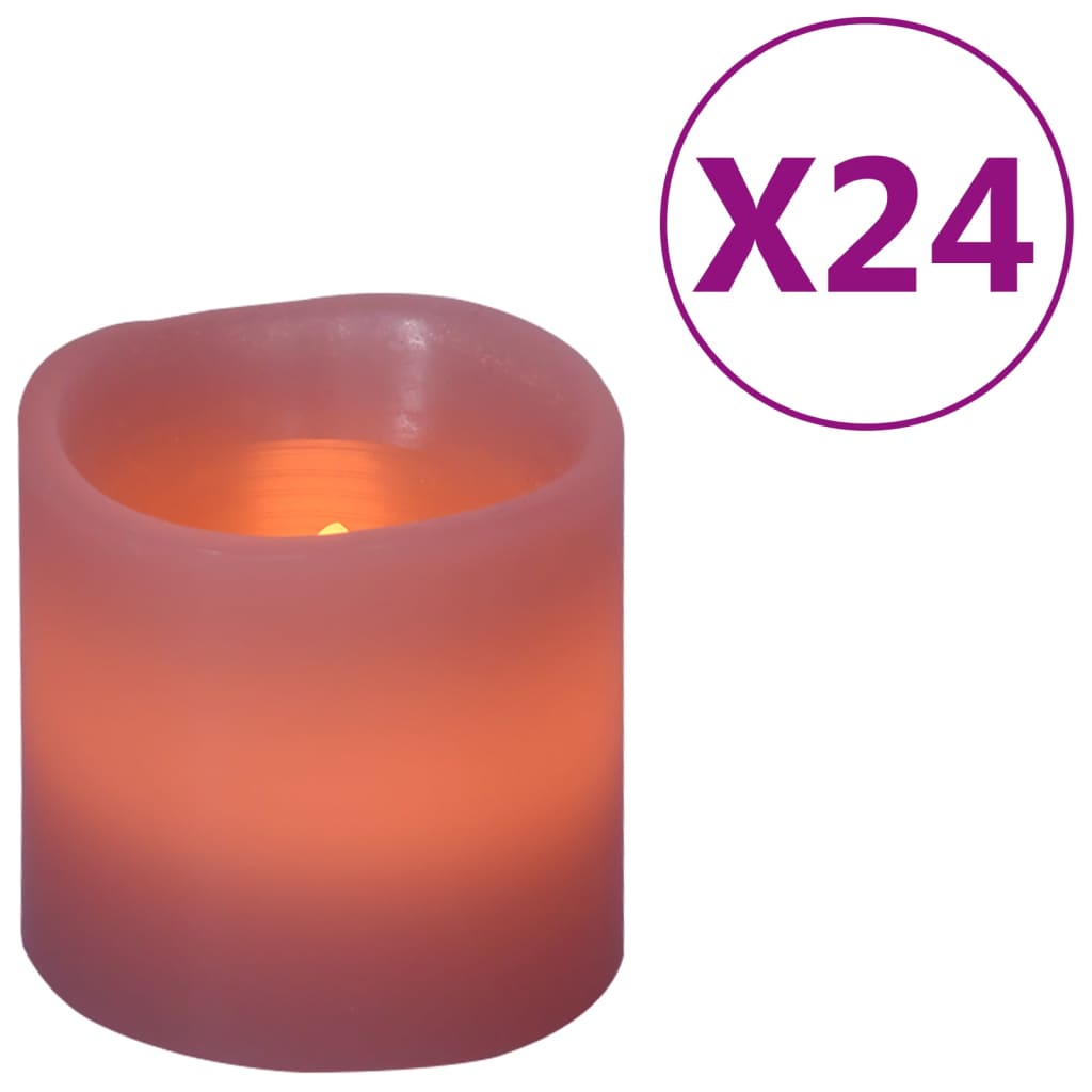 Vidaxl -stearinlys 24 st førte varm hvidt