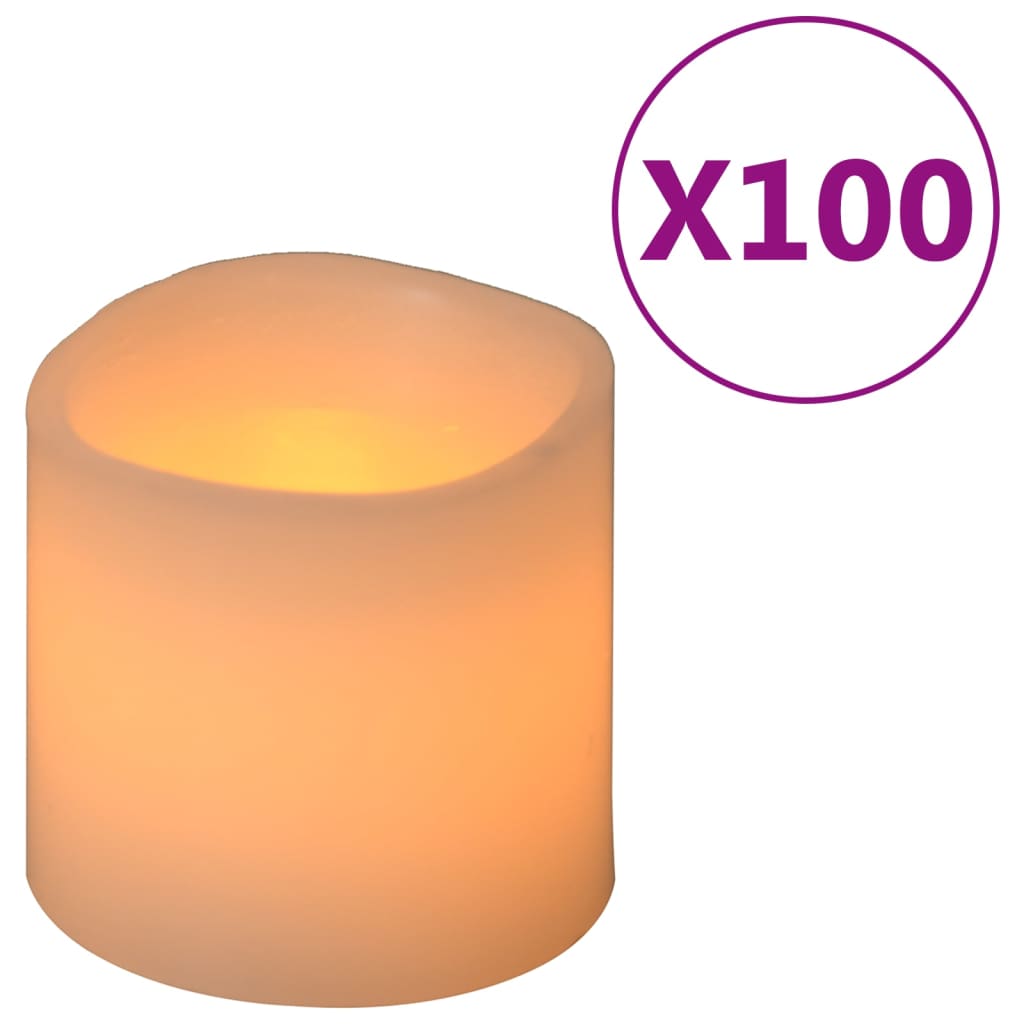 Vidaxl stearinlys 100 st førte varm hvidt