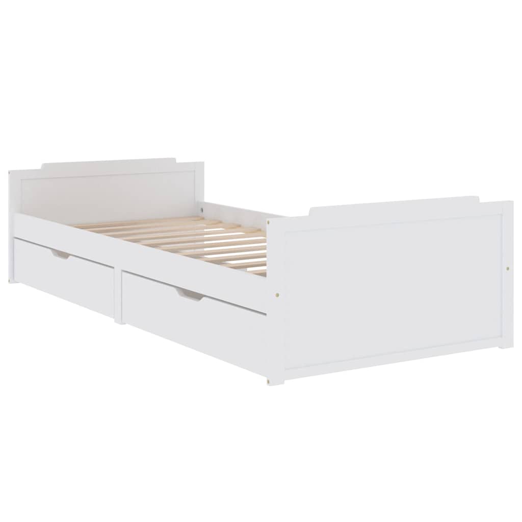 Vidaxl bedframe met lades massief grenenhout wit 90x200 cm
