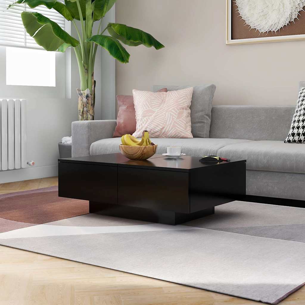 Vidaxl salontafel 90x60x31 cm bewerkt hout zwart
