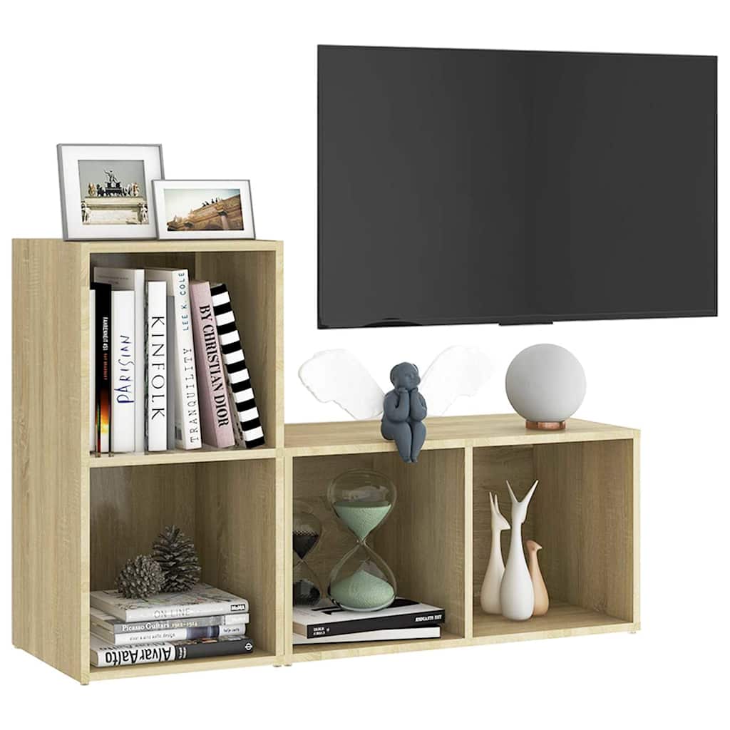 Vidaxl tv-meubelen 2 st 72x35x36,5 cm bewerkt hout sonoma eikenkleurig