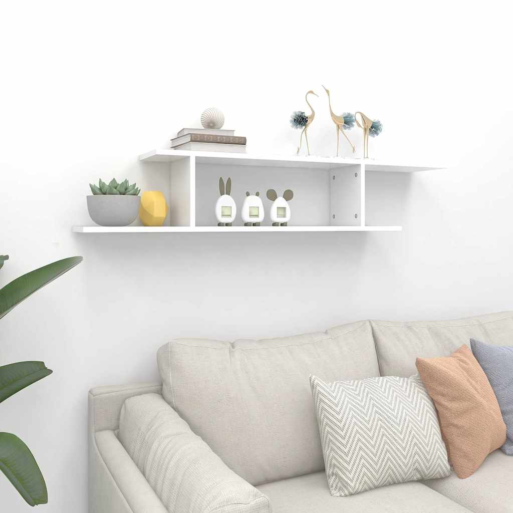 Vidaxl tv-wandschap 125x18x23 cm bewerkt hout wit