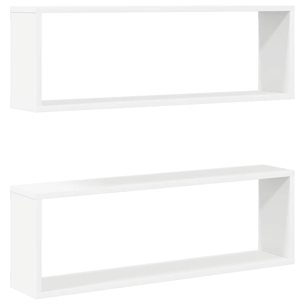 Vidaxl wandschappen kubus 2 st 80x15x26,5 cm bewerkt hout wit