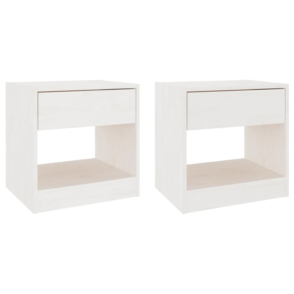 Vidaxl nachtkastjes 2 st 40x31x40 cm massief grenenhout wit