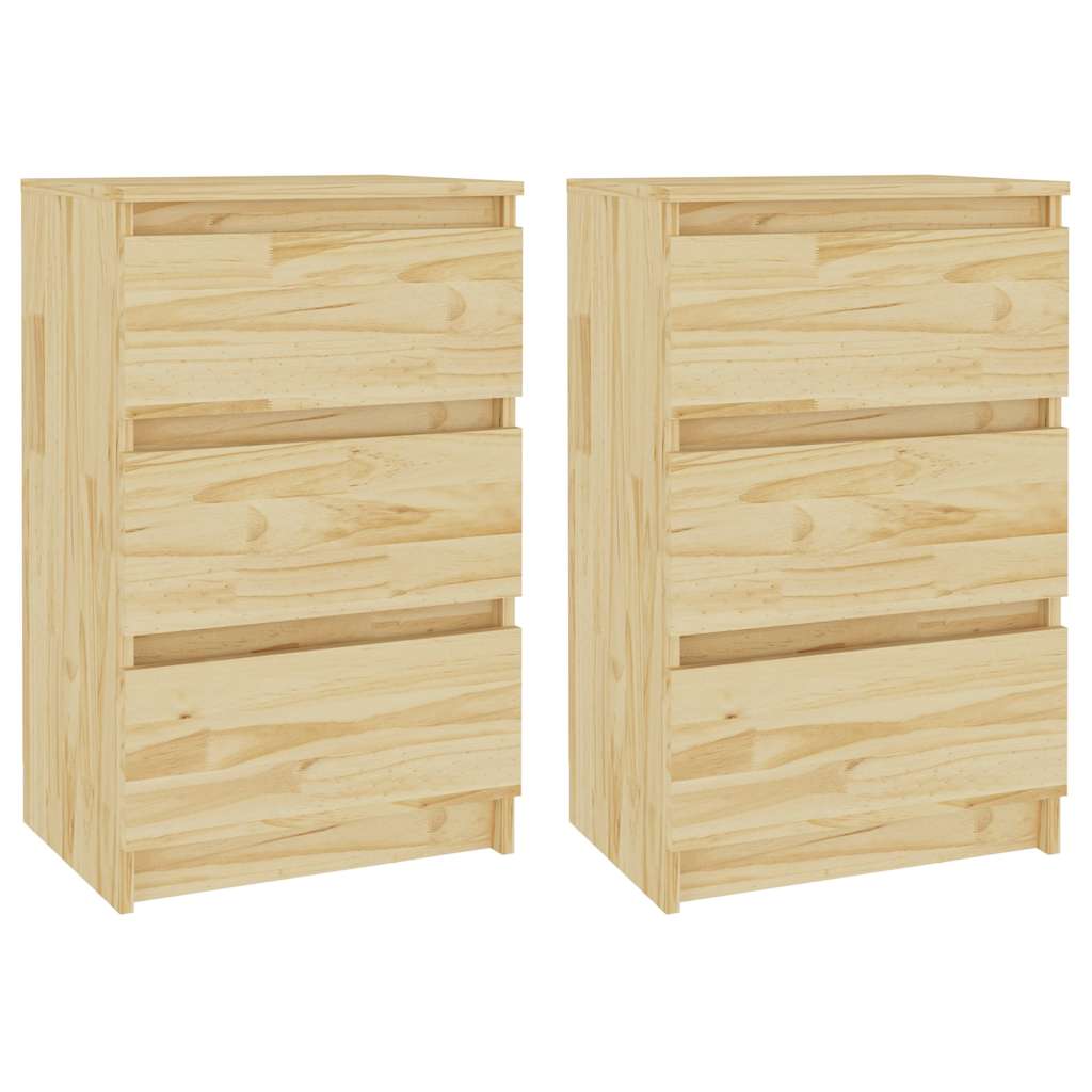 Vidaxl nachtkastjes 2 st 40x29,5x64 cm massief grenenhout