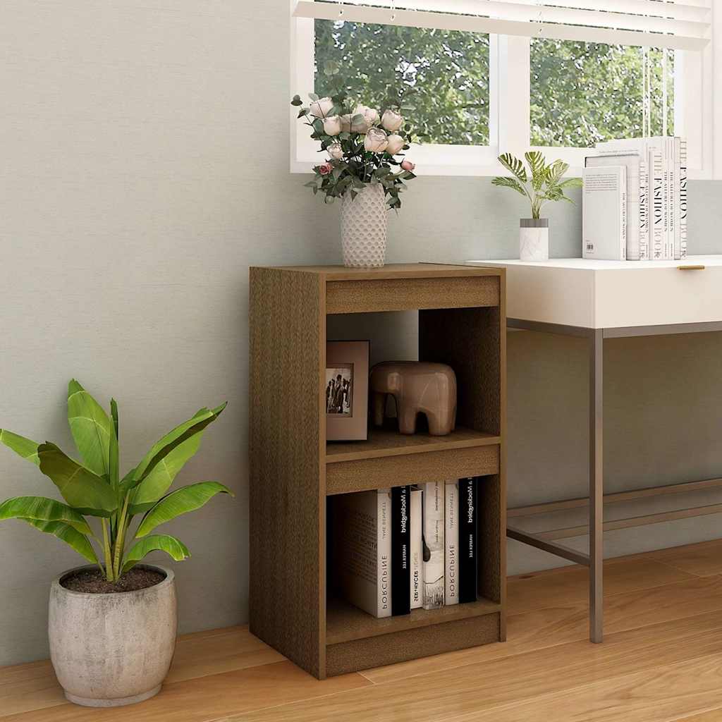Vidaxl boekenkast 40x30x71,5 cm massief grenenhout honingbruin